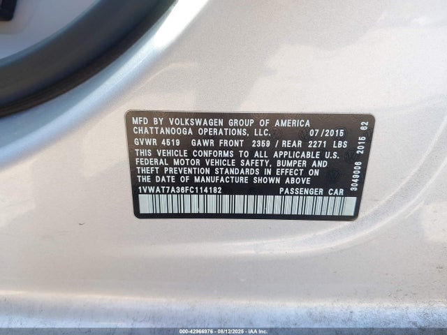 1VWAT7A36FC114182 Volkswagen Passat