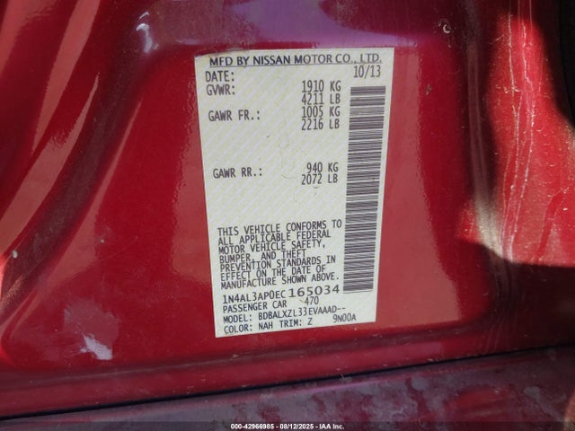Nissan 2014 2014 1N4AL3AP0EC165034 Image 9