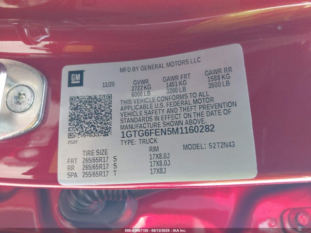 1GTG6FEN5M1160282 GMC lgz - di, vvt, alum, var2, gen 2