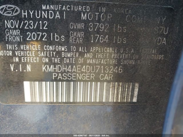 2013 HYUNDAI ELANTRA KMHDH4AE4DU713246 Photo 8