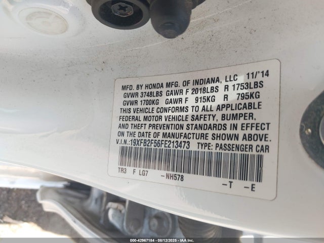 19XFB2F56FE213473 Honda r18z1