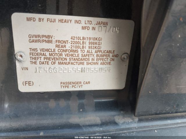 2005 SAAB 9-2X JF4GG22695H055054 Photo 8