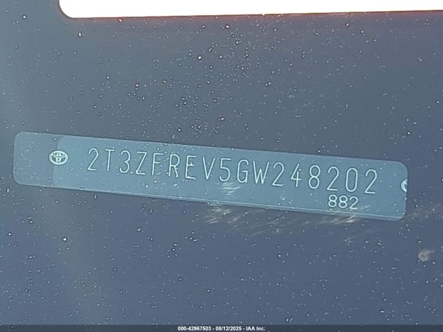 2T3ZFREV5GW248202 Toyota 2ar-fe