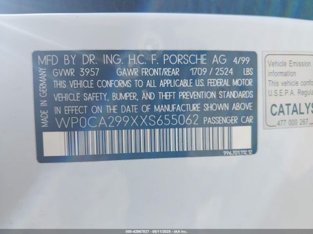 1999 PORSCHE 911 WP0CA299XXS655062 Photo 8