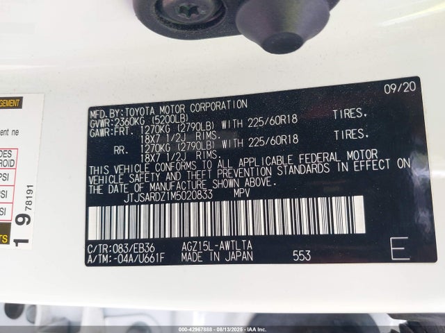 JTJSARDZ1M5020833 Lexus 8ar-fts