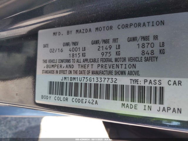 JM1BM1U75G1337732 Mazda pe