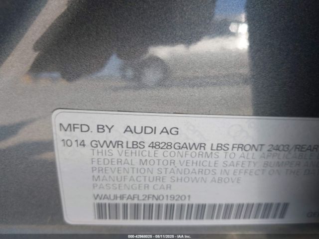 2015 AUDI A4 WAUHFAFL2FN019201 Photo 8