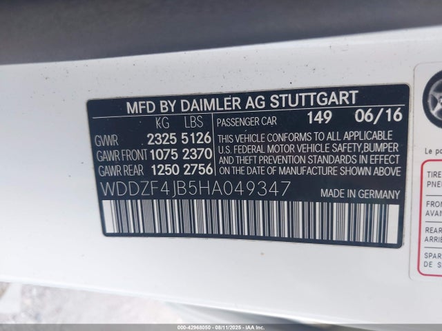 WDDZF4JB5HA049347 Mercedes-Benz m274