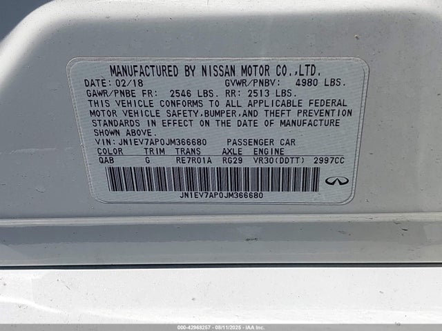 Infiniti Q50 2018 JN1EV7AP0JM366680 Image 9