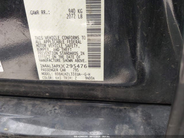1N4AL3APXJC295476 Nissan Altima