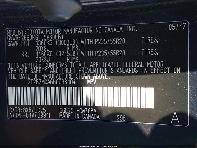Lexus RX 2017 2T2BZMCA6HC098104 Image 9