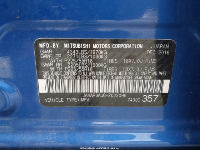 2017 MITSUBISHI OUTLANDER SPORT JA4AR3AU6HZ022096 Photo 8