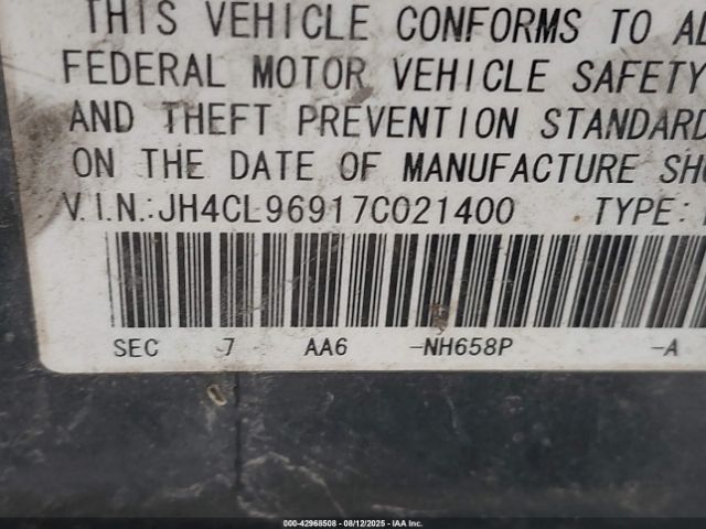 2007 ACURA TSX JH4CL96917C021400 Photo 8