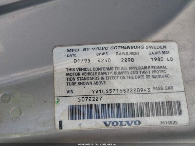 1995 VOLVO 850 YV1LS5716S2220943 Photo 8