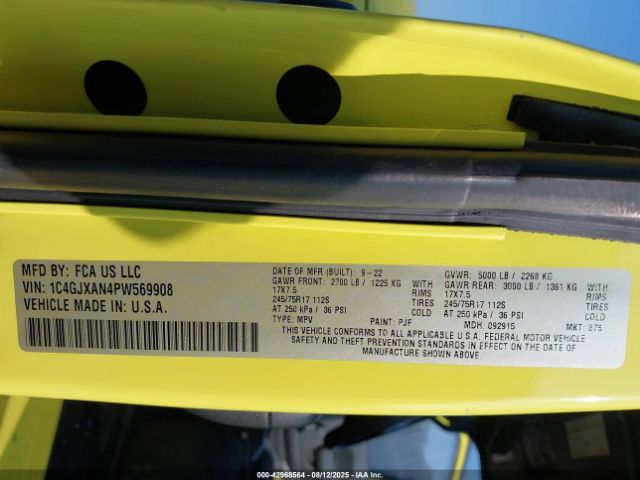 2023 JEEP WRANGLER 1C4GJXAN4PW569908 Photo 8