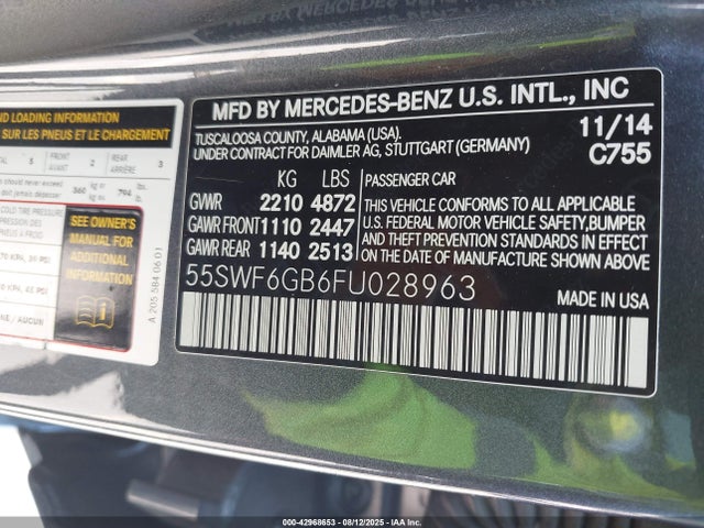 55SWF6GB6FU028963 Mercedes-Benz C-Class