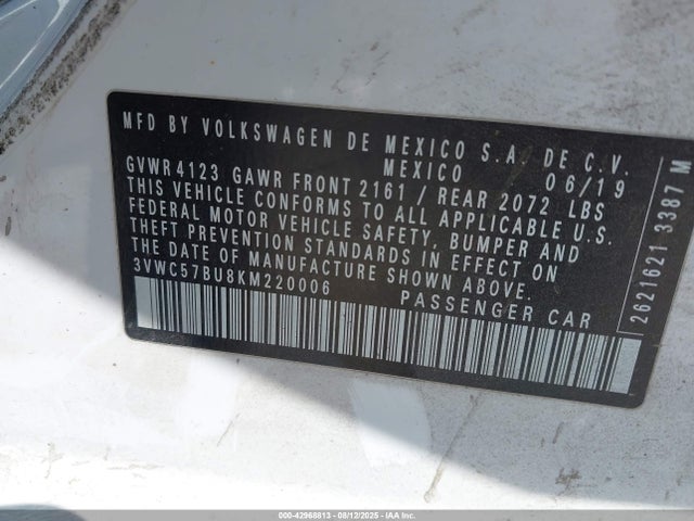 3VWC57BU8KM220006 Volkswagen 1.4 tsi