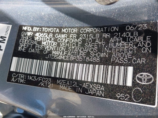 JTDS4MCE8P3518488 Toyota m20a-fks