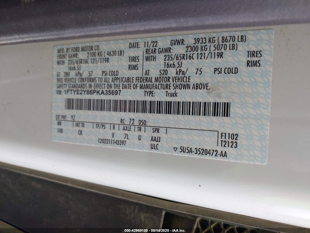 Ford 3.5l v6 cyclone 2023 1FTYE2Y86PKA35697 Image 9