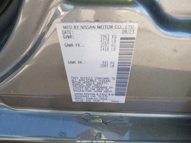 Nissan Altima 2024 1N4BL4DVXRN320249 Image 9