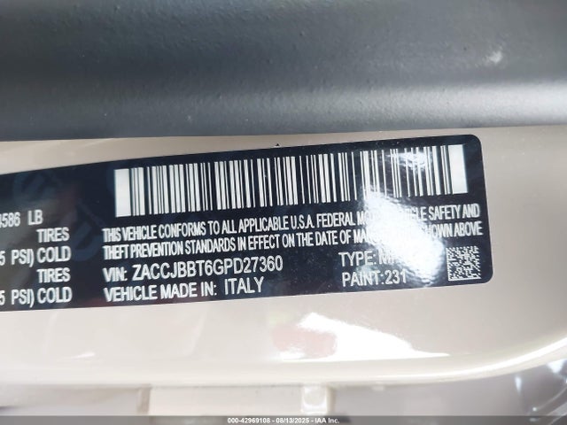 Jeep Renegade 2016 ZACCJBBT6GPD27360 Image 9