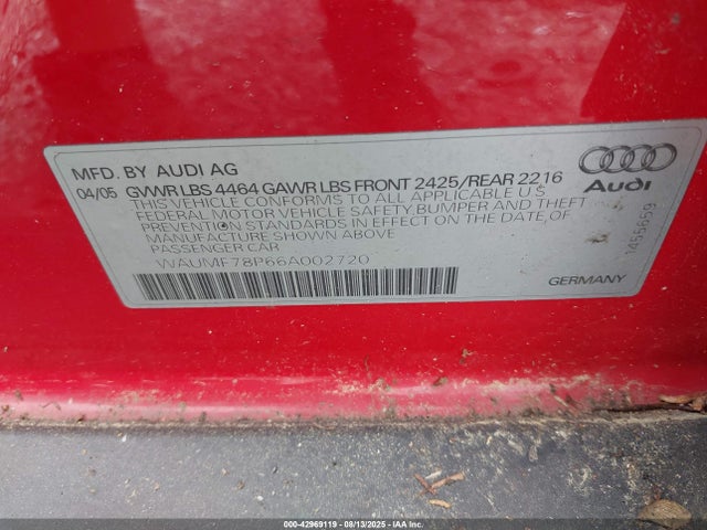 2006 AUDI A3 WAUMF78P66A002720 Photo 8