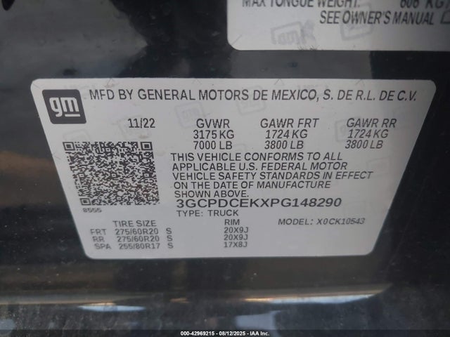 Chevrolet l3b 2023 3GCPDCEKXPG148290 Image 9