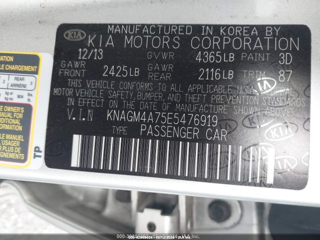 KIA dohc gdi theta ii 2014 KNAGM4A75E5476919 Image 9