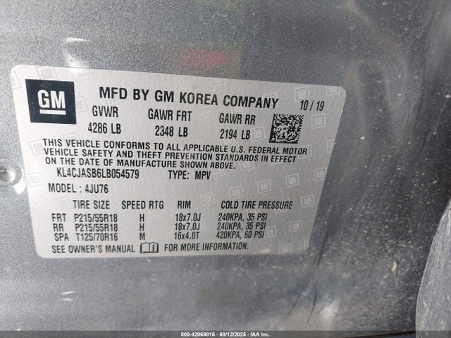 Buick luv: mfi, variable valve timing, alum, e85 max 2020 KL4CJASB6LB054579 Image 9