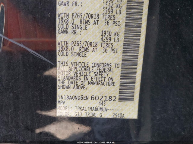 Nissan 2014 2014 5N1BA0ND6EN602182 Image 9