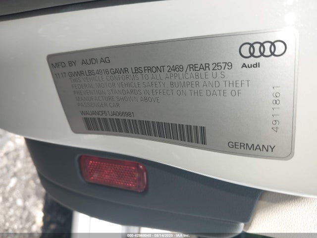 2018 AUDI A5 WAUANCF51JA066981 Photo 8