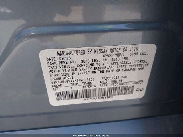 JN1EV7AR5KM553805 Infiniti Q50