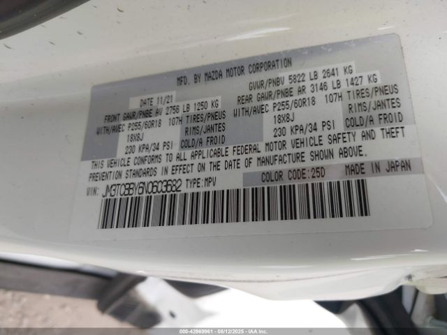 2022 MAZDA CX-9 JM3TCBBY6N0603682 Photo 8