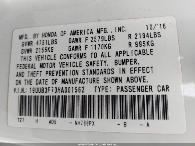 2017 ACURA TLX 19UUB3F70HA001562 Photo 8