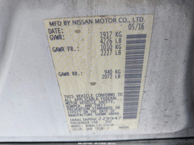1N4AL3AP0GC229947 Nissan 2016