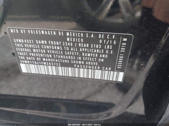 3VWD17AJ1FM283722 Volkswagen 1.8t