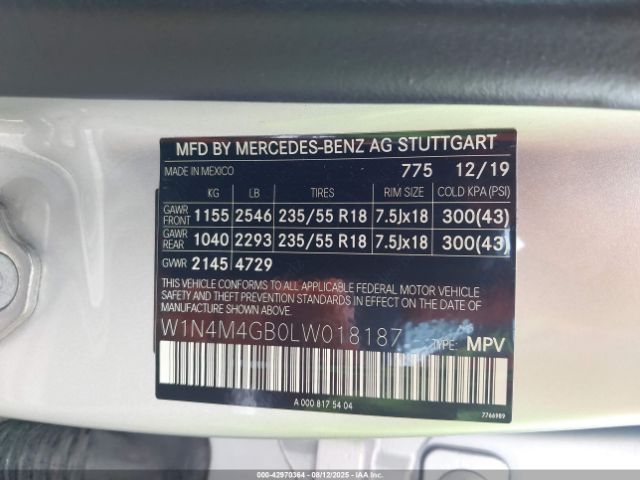 2020 MERCEDES-BENZ GLB 250 W1N4M4GB0LW018187 Photo 8