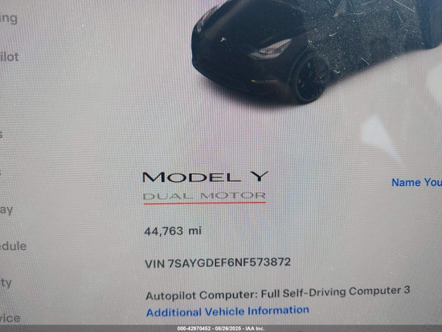 2022 TESLA MODEL Y 7SAYGDEF6NF573872 Photo 6