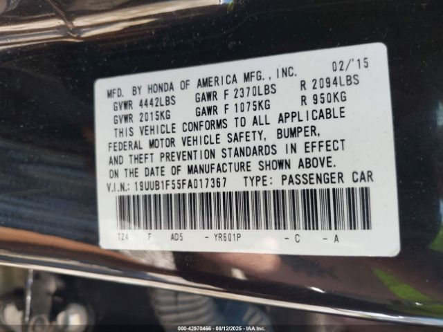 2015 ACURA TLX 19UUB1F55FA017367 Photo 8
