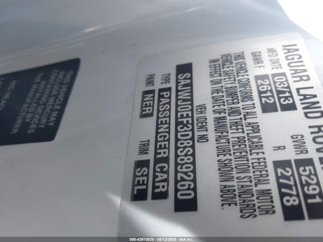 2013 JAGUAR XF SAJWJ0EF3D8S89260 Photo 8