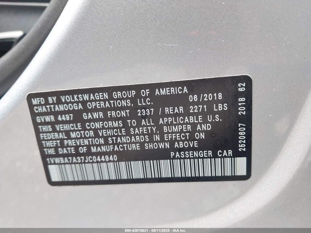 Volkswagen tsi 2018 1VWBA7A37JC044940 Image 9