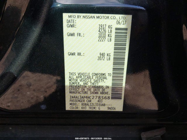 1N4AL3AP4HC278568 Nissan Altima