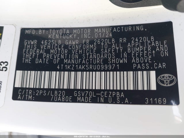 4T1KZ1AK5RU099971 Toyota 2gr-fks