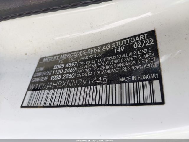 2022 MERCEDES-BENZ CLA 250 COUPE W1K5J4HBXNN291445 Photo 8