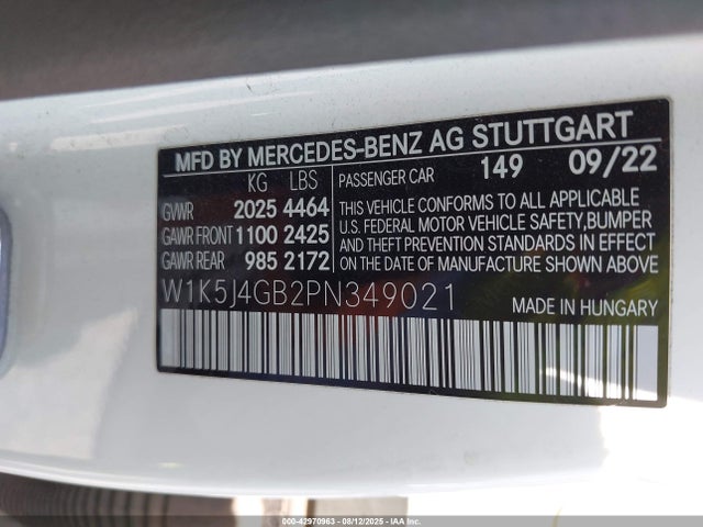 W1K5J4GB2PN349021 Mercedes-Benz m260