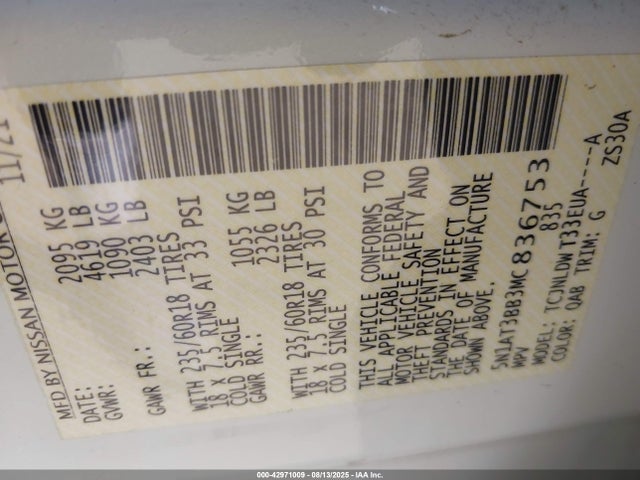 Nissan Rogue 2021 5N1AT3BB3MC836753 Image 9