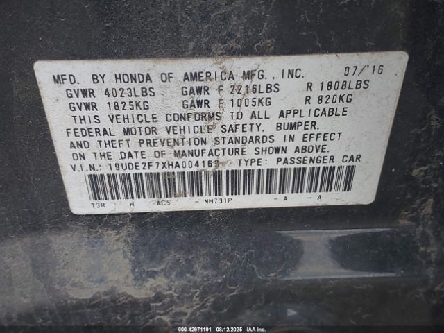 2017 ACURA ILX 19UDE2F7XHA004163 Photo 8