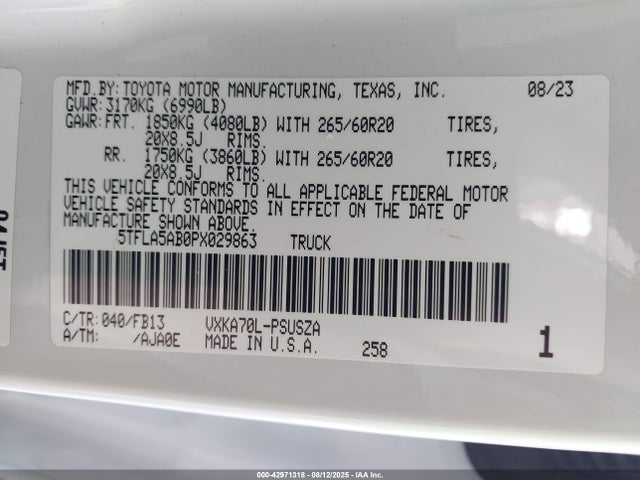 Toyota Tundra 2023 5TFLA5AB0PX029863 Image 23