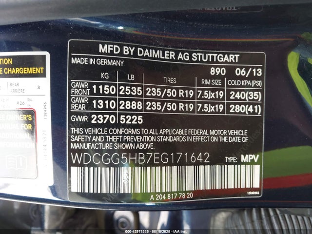 WDCGG5HB7EG171642 Mercedes-Benz GLK 350