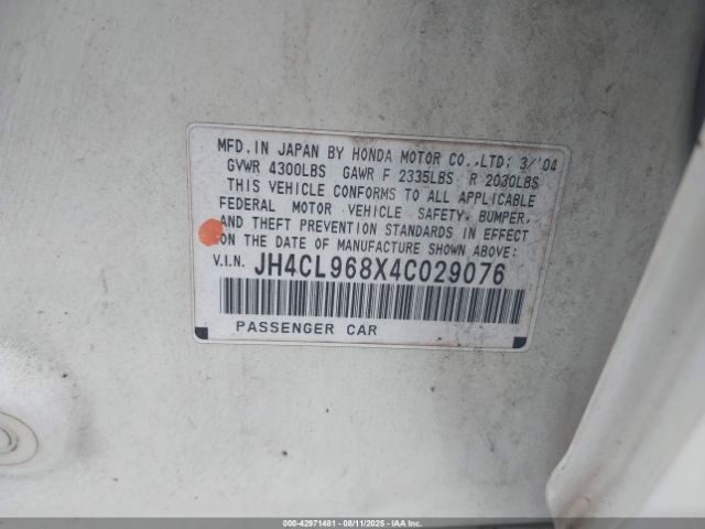 2004 ACURA TSX JH4CL968X4C029076 Photo 8